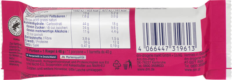 Sportness Barre protéinée 30% framboise crisp 40 g