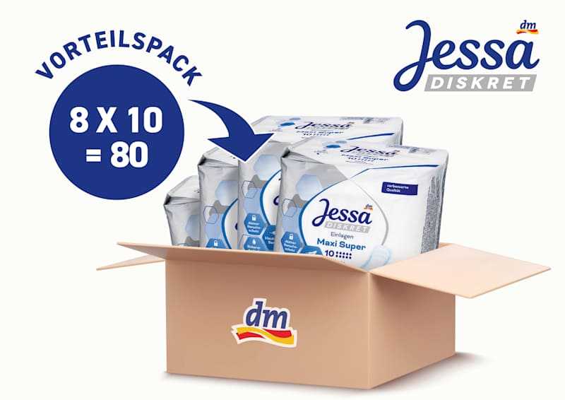 Jessa DISKRET protections incontinence Maxi Super pack avantage 8x10 pièces 80 pièces