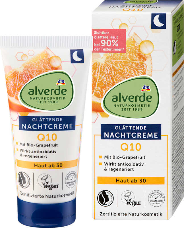alverde NATURKOSMETIK Crème de nuit Q10 peau dès 30 ans 50 ml