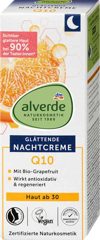 alverde NATURKOSMETIK Crème de nuit Q10 peau dès 30 ans 50 ml
