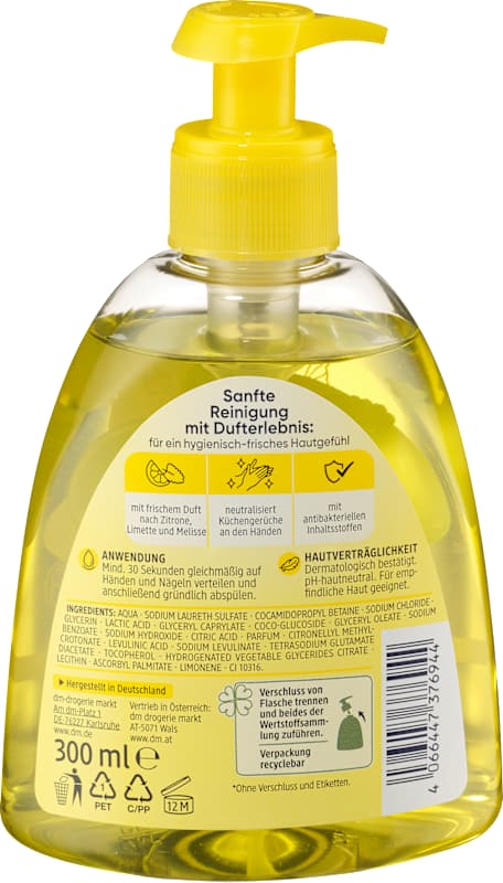 Balea Savon de cuisine Citron vert & Mélisse 300 ml