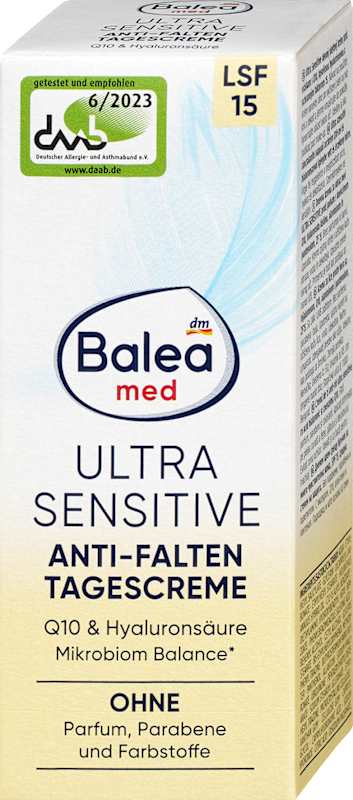 Balea med Crème visage Ultra Sensitive Q10 LSF 15 50 ml