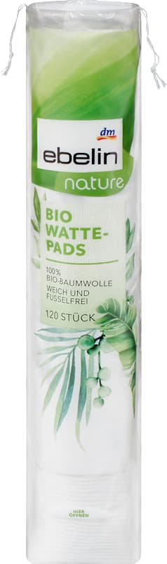 ebelin Disques de coton Bio certifiés GOTS, 120 pièces