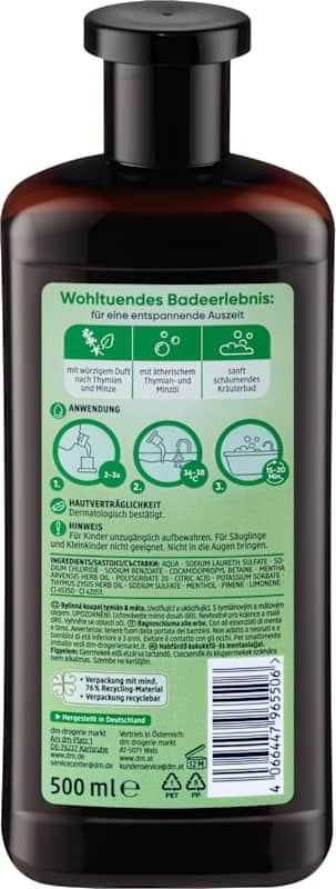 Balea Bain aux herbes Thym et Menthe 500 ml