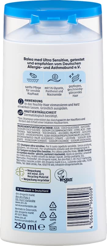 Balea med shampoing Ultra Sensitive 250 ml