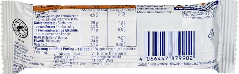Sportness barre protéinée 34% goût caramel cacahuète, 40 g