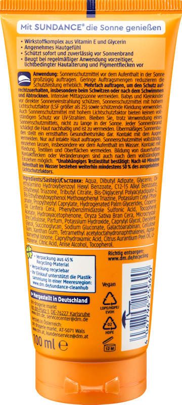 SUNDANCE Crème solaire LSF 50+ 100 ml