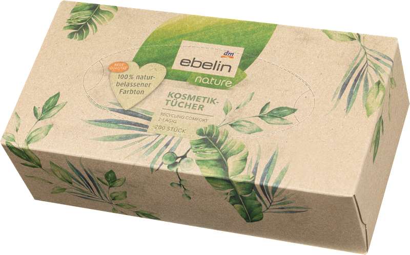 ebelin Mouchoirs cosmétiques recyclés, 200 pièces