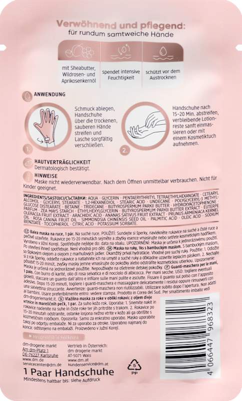 Balea Masque mains gants 1 paire 2 pièces