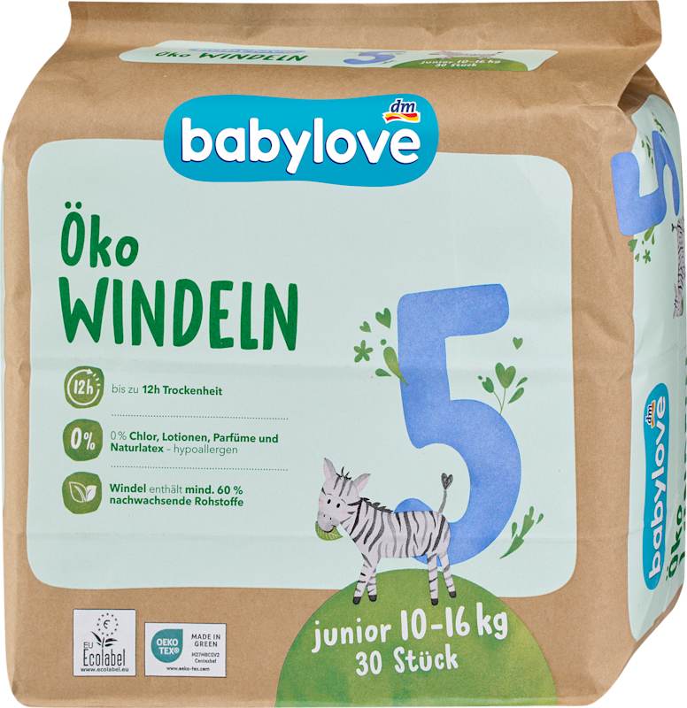 babylove couches Öko T.5 junior 10-16 kg 30 pièces