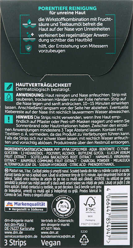 Balea MEN Patchs nez Clear Up 3 pièces