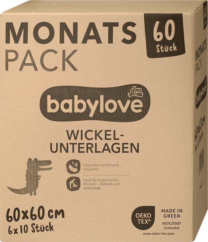 babylove Tapis à langer (60x60 cm) pack mensuel 60 pièces