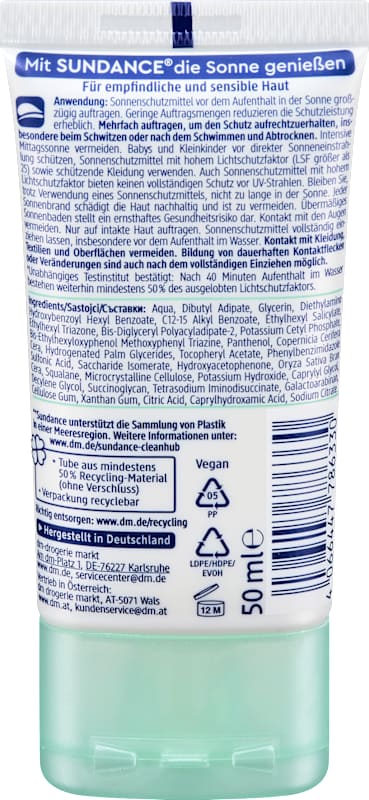 SUNDANCE Fluide solaire visage sensible LSF 50+ 50 ml