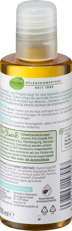 alverde NATURKOSMETIK Huile de rasage et de soin complexe d'huiles 100 ml