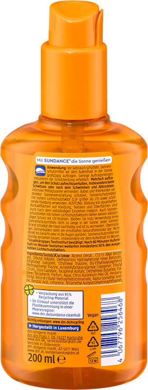 SUNDANCE spray solaire transparent LSF 50+, 200 ml