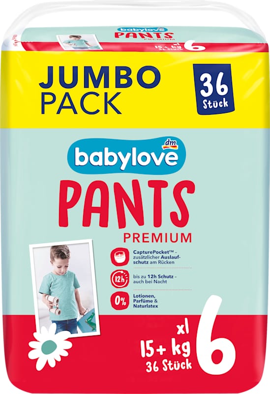 babylove Couches-culottes Premium T.6 XL (15+ kg) Jumbo Pack 36 pièces