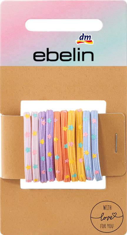 ebelin Élastiques cheveux enfant colorés avec étoiles, 10 pièces