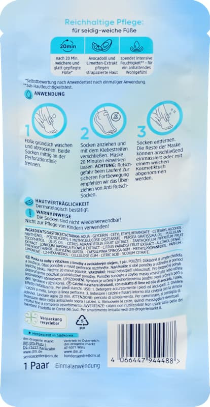 Balea Masque pieds chaussettes hydratation intense (1 paire) 2 pcs