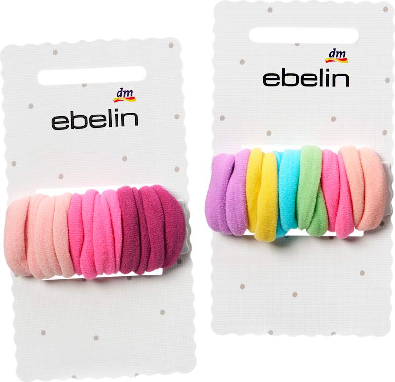 ebelin Élastiques mini Rose/Multicolore, 12 pièces