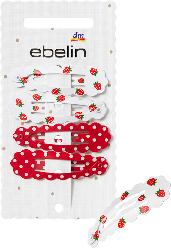 ebelin pinces à cheveux ondulées fraise, 4 pièces