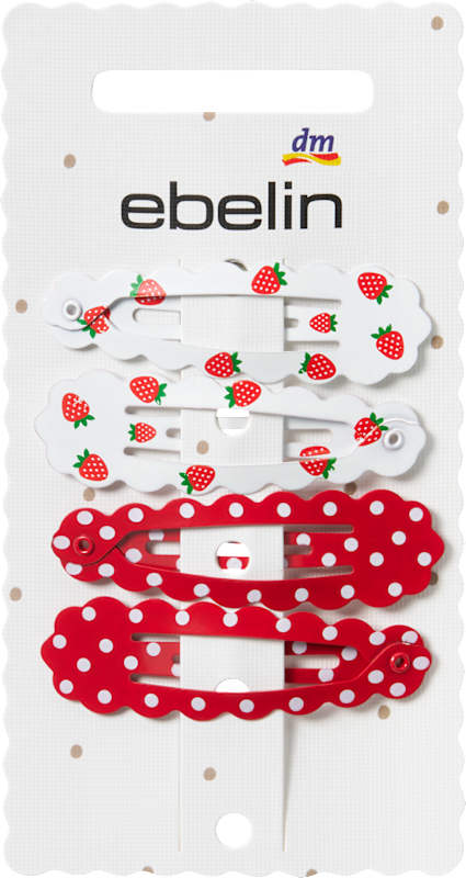 ebelin pinces à cheveux ondulées fraise, 4 pièces
