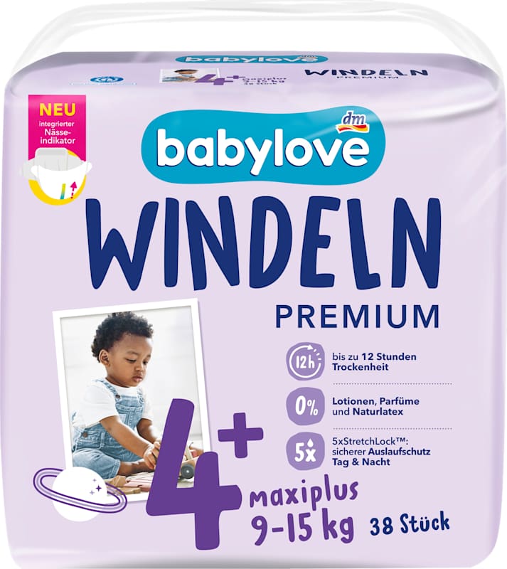 babylove Couches Premium T. 4+ maxiplus 9-15 kg 38 pcs