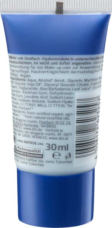 alverde NATURKOSMETIK Base Hydro triple acide hyaluronique 30 ml