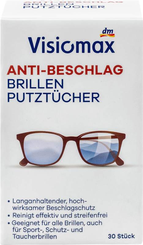 Visiomax lingettes lunettes anti-buée 30 pièces