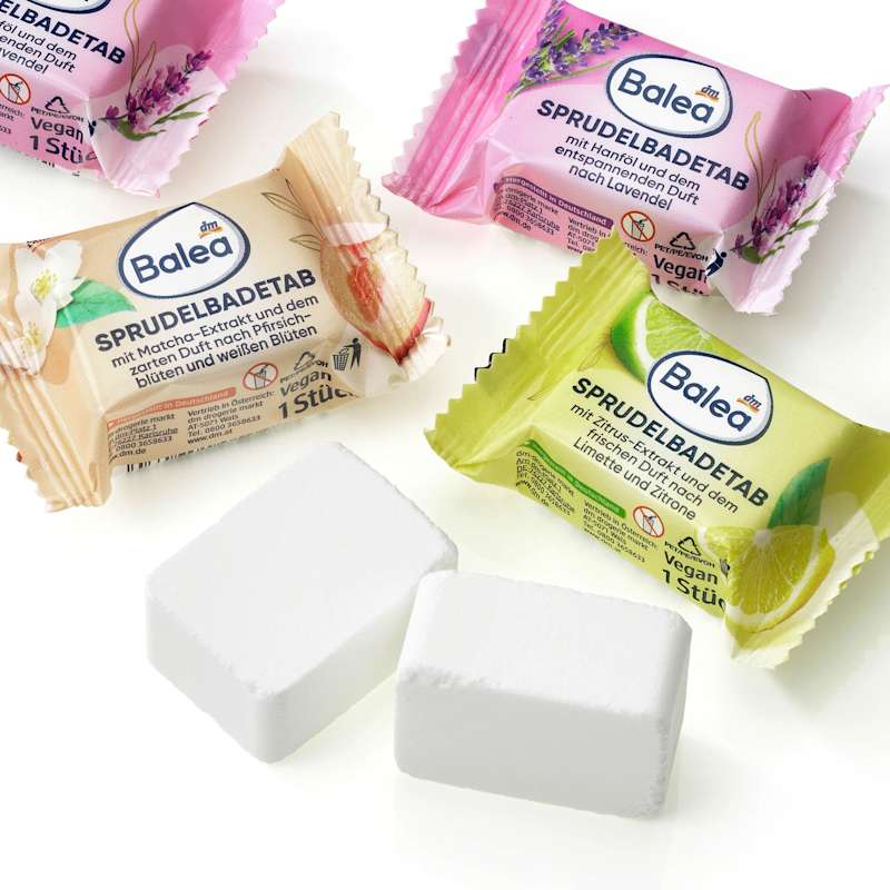 Balea tablettes bain effervescent Wellness 3en1 18 g