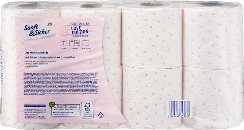 Sanft&Sicher Papier toilette saison 3 plis 8x180 feuilles 8 pcs