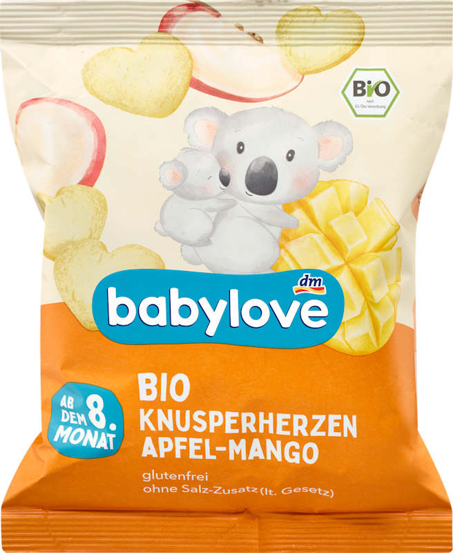 babylove Cœurs croustillants pomme-mangue dès 8 mois 30 g