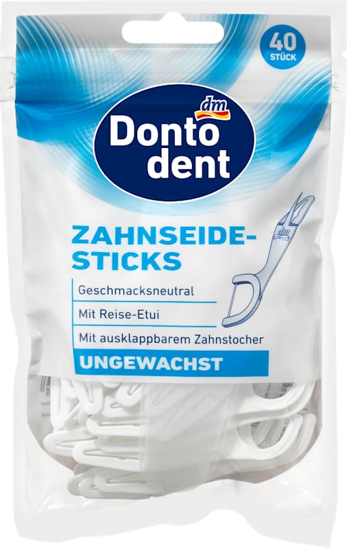 Dontodent bâtonnets fil dentaire non ciré avec étui 40 pièces