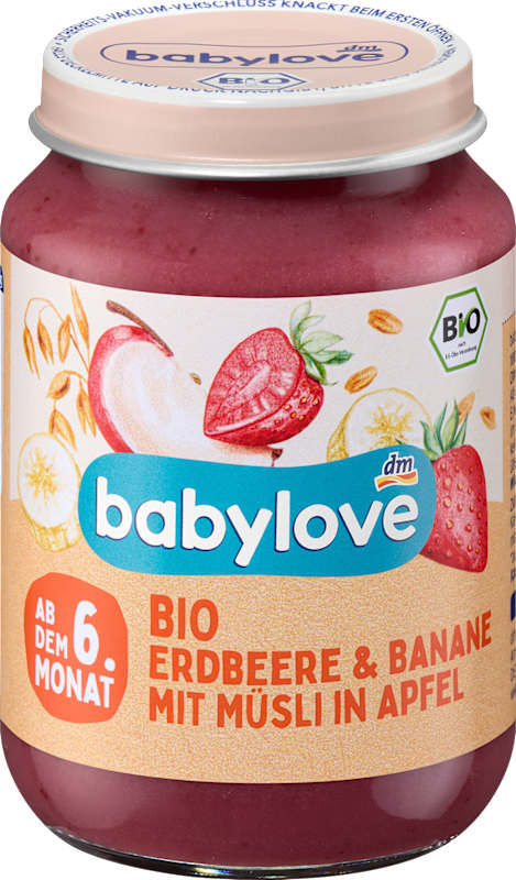 babylove Fruits & céréales muesli fraise-banane dans pomme dès 6 mois 190 g