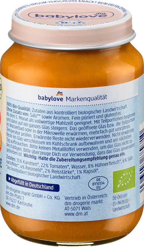 babylove Menu légumes du jardin riz & poulet dès le 5e mois 190 g