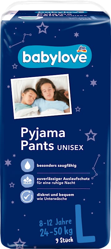 babylove Pyjama-Pants unisexe T. L 8-12 ans 24-50 kg 9 pièces