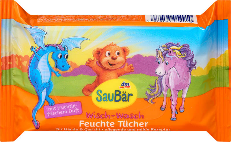 SauBär lingettes humides Wisch-Wasch format voyage 20 pièces