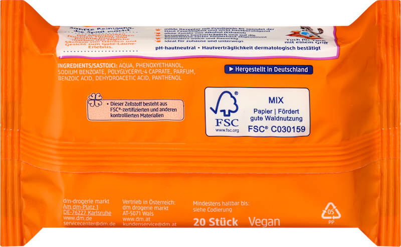 SauBär lingettes humides Wisch-Wasch format voyage 20 pièces