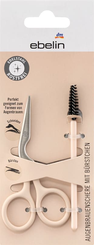 ebelin Ciseaux à sourcils avec brosse, 1 pc