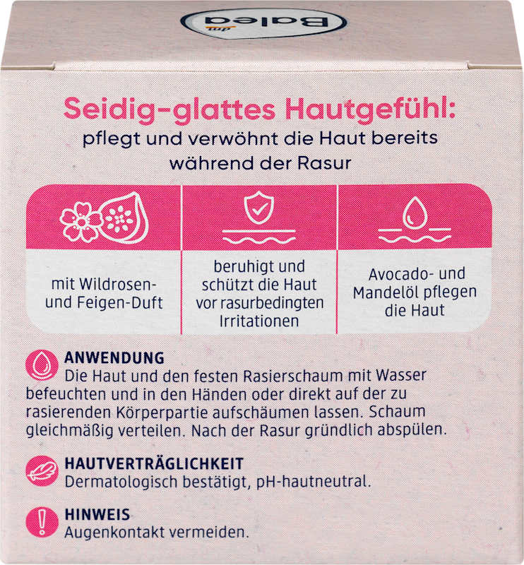 Balea Mousse à raser solide rose sauvage figue 60 g