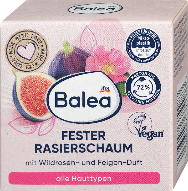 Balea Mousse à raser solide rose sauvage figue 60 g