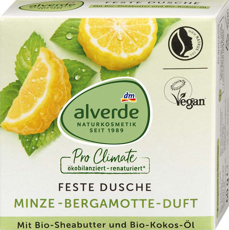 alverde NATURKOSMETIK Gel douche solide menthe bergamote 60 g