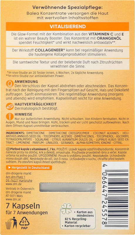 Balea Concentré Vitamine C, 7 pc