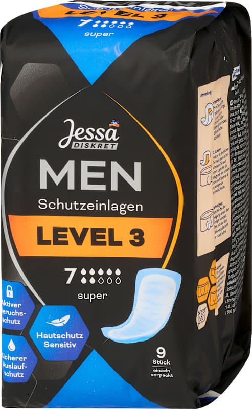 Jessa DISKRET Protections Men Level 3 Super 9 pièces