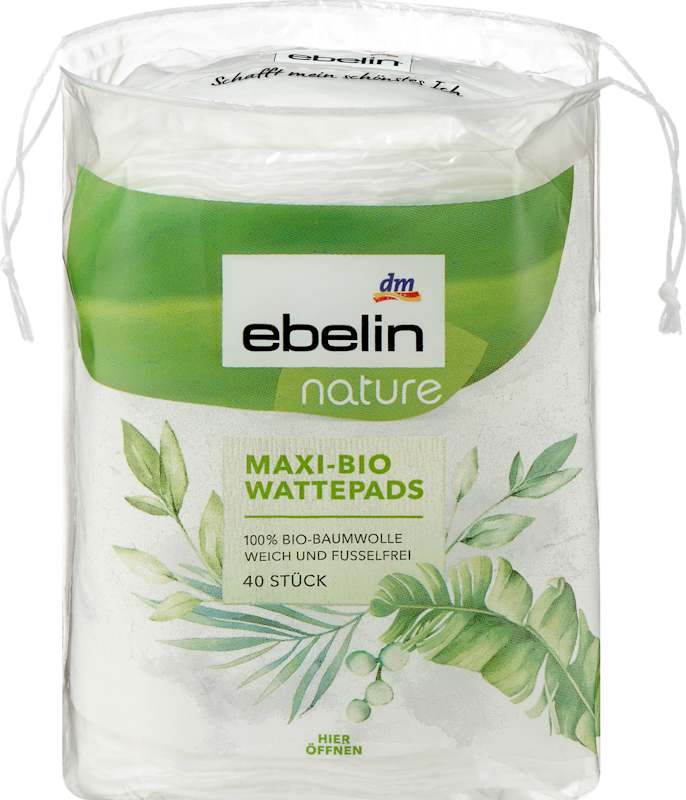 ebelin disques coton bio Maxi certifié GOTS 40 pièces