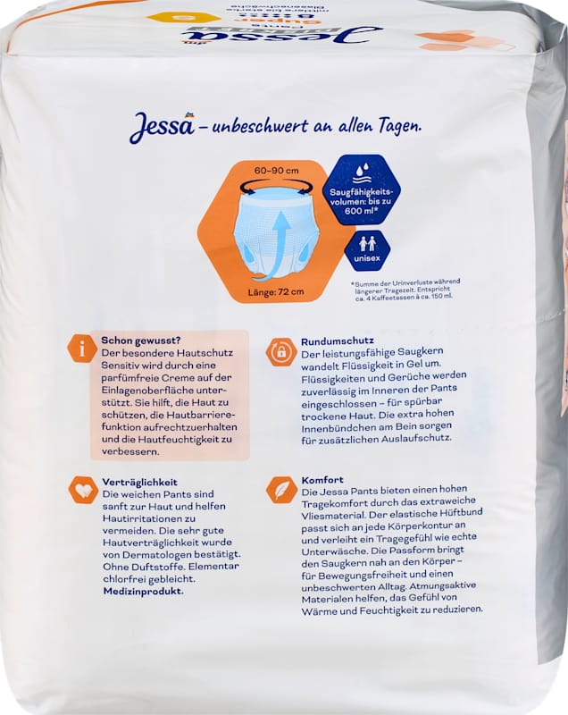 Jessa DISKRET Culotte incontinence Super taille S 12 pièces