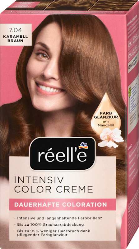 réell‘e Coloration permanente 7.04 Brun caramel, 1 pièce