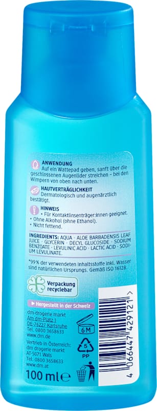 Balea Démaquillant yeux sans huile, 100 ml