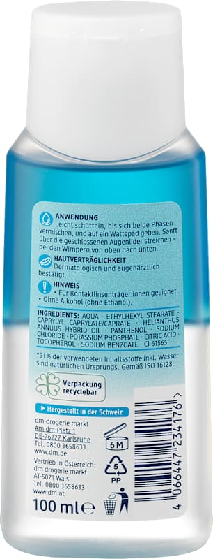 Balea Démaquillant yeux 2 phases, 100 ml