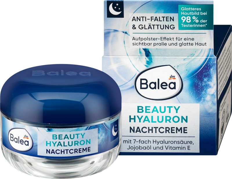 Balea Crème de nuit anti-rides Beauty Hyaluron, 50 ml