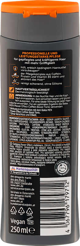 Balea MEN shampooing Power Effect caféine 250 ml